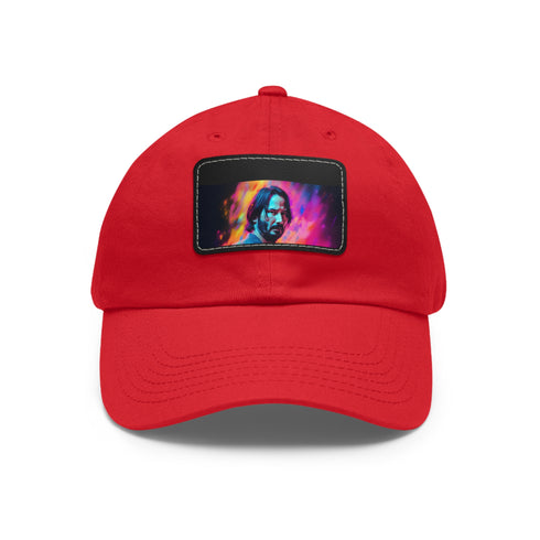 Neon Dreams Keanu Reeves Watercolor Baseball Cap White Light Brown