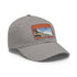 Amalfi Coast Dreams Baseball Cap White Light Brown patch Rectangle.