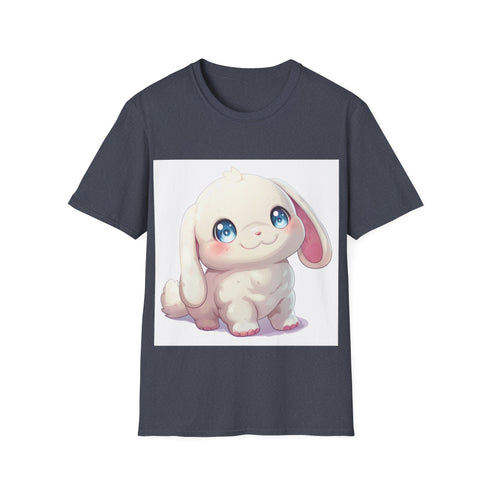 Chubby Cinnamoroll Cartoon Tee in Charcoal, Regular Fit Cotton Summer Shirt