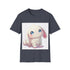 Chubby Cinnamoroll Cartoon Tee in Charcoal, Regular Fit Cotton Summer Shirt
