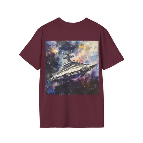 Charcoal cotton Star Wars tee with Imperial Star Destroyer graphic.