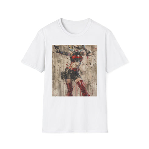 Harley Quinn graphic charcoal cotton T-shirt for men and women.