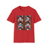 Abstract geometric art deco charcoal t-shirt with mesmerizing patterns.