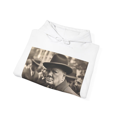 "Navy Winston Churchill's Wartime Hoodie with Regular Fit Unisex Style"