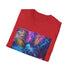 Neon Tropics Charcoal Cotton Crew Neck Summer T-Shirt.