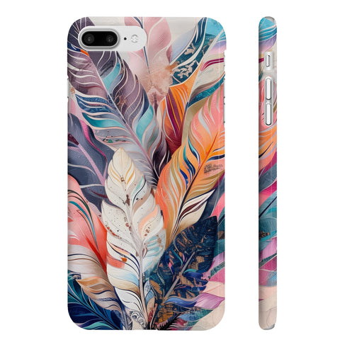 Feather Harmony Boho Chic Glossy Slim Phone Case - iPhone 7 Plus/8 Plus