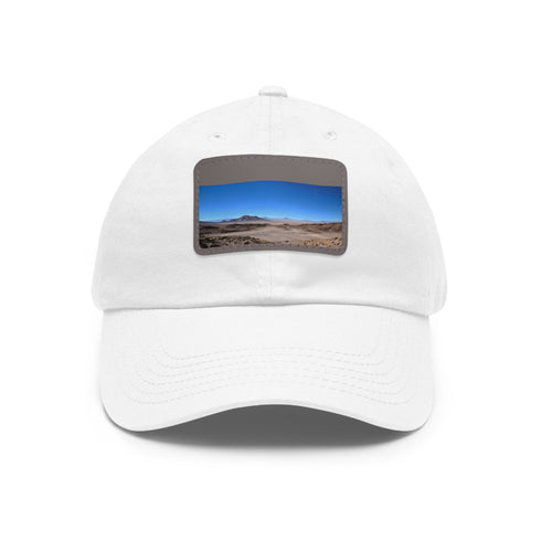 Desert Dreamer Baseball Cap, white hat with light brown patch.