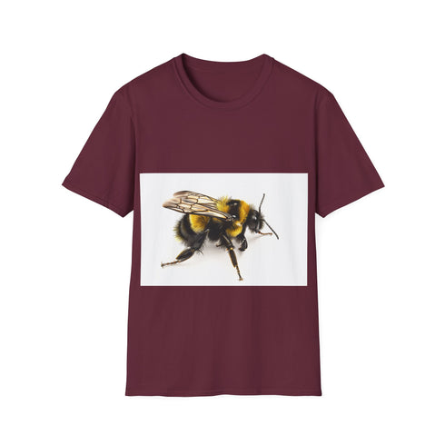 Bumblebee watercolor tee in charcoal, crew neck, men's regular fit.