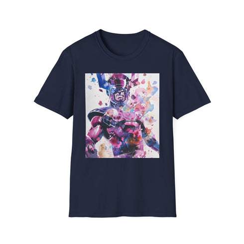 Cosmic charcoal T-shirt with Galactus graphic and crew neck design