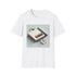 Retro gaming charcoal pixel T-shirt for men and women, size small.