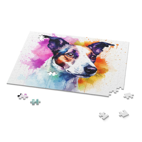 Charming Jack Russell Terrier jigsaw puzzle for dog lovers.
