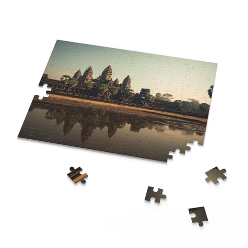Angkor Wat jigsaw puzzle with intricate ancient details, 120 pieces.