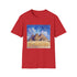 Charcoal Egyptian Pyramids watercolor cotton t-shirt showcasing vibrant ancient wonders