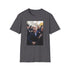 Charcoal Joe Biden graphic crew neck cotton tee with watercolor brushstrokes