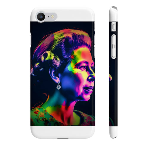 Neon Majesty Young Queen Elizabeth iPhone 8 Plus Glossy Phone Case