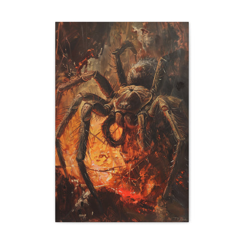 Detailed canvas print of mesmerizing tarantula beauty in 18" x 12".