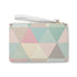 Pastel geometric pattern vegan clutch bag, made in the USA.