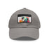 Koala watercolor baseball cap in white with light brown patch.