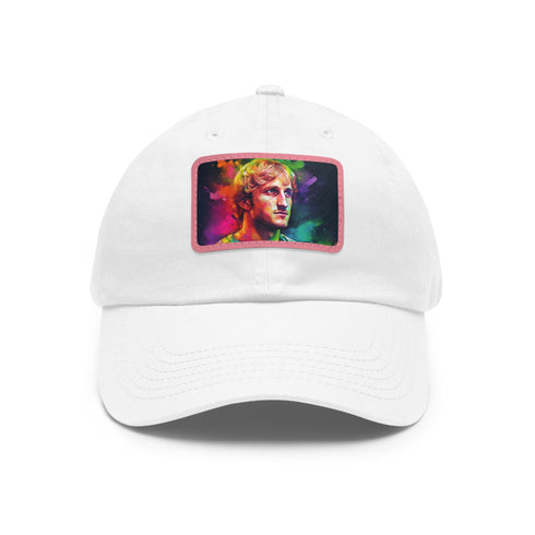 Logan Paul hat with white/light brown rectangle design.
