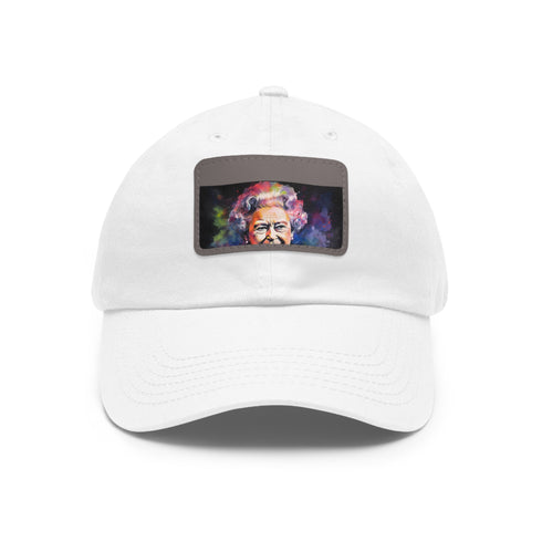 Regal Glow: Queen Elizabeth II Watercolor Neon Cap