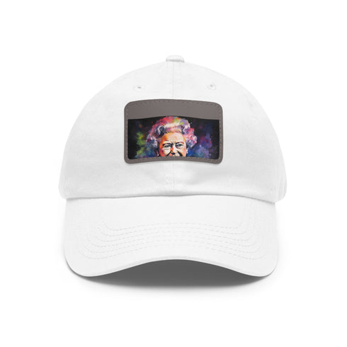 Regal Glow: Queen Elizabeth II Watercolor Neon Cap