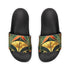 Black personalized sandals for men with edge-to-edge strap customization.