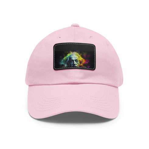 Genius Vision Neon Baseball Cap in White with Light Brown Patch
