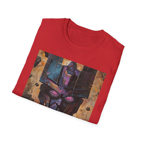 Charcoal cotton T-shirt with vivid Galactus painting regular fit crew neck