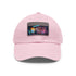 Vibrant neon watercolor baseball cap with white patch for a pop of color.