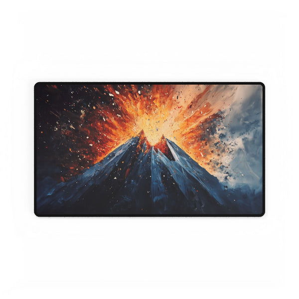 Geometric Volcano Erupting Light Shards ā XL & XXL Desk Mat ā Gaming & Workspace Desk Setup View