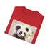 Charcoal bamboo panda graphic T-shirt capturing serene panda enjoying bamboo feast