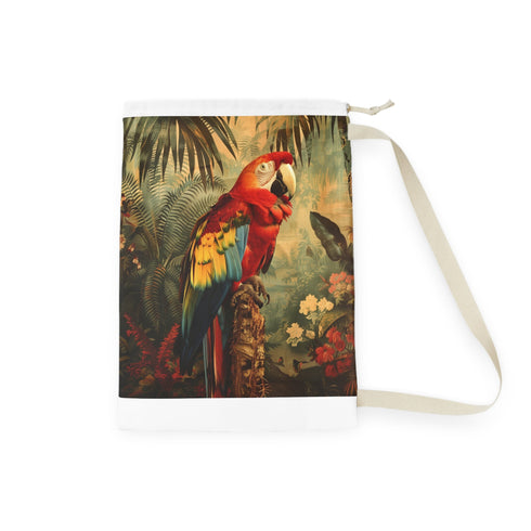 Tropical Parrot Print Laundry Bag