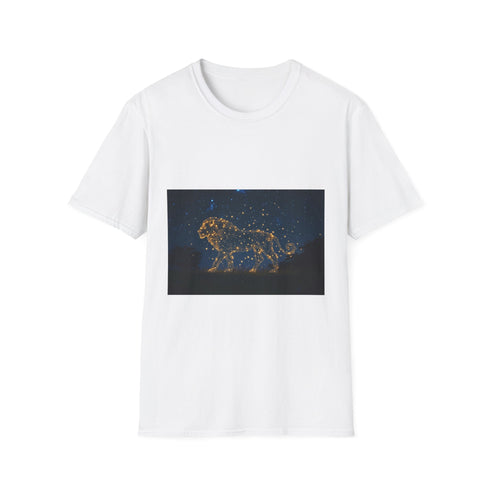 Firefly Constellation Celestial Lion Graphic Unisex Softstyle T-Shirt - Front Hero View | Prints With Passion