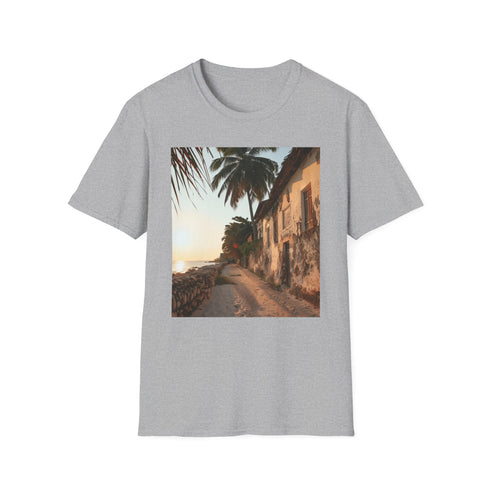 Zanzibar Spice Market Tee: Vibrant, Exotic Charcoal T-Shirt (Men's Size Small)