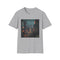 Charcoal cyberpunk cityscape t-shirt in soft cotton fabric with crew neck