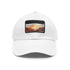 Desert Peaks Baseball Cap in White with Light Brown Patch Variant