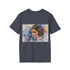 Charcoal cotton crew neck t-shirt with watercolor Princess Leia graphic
