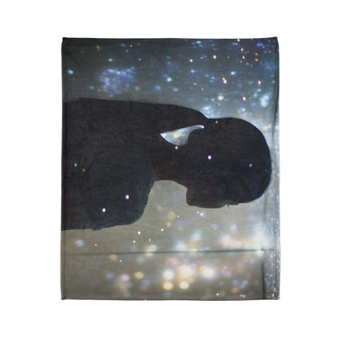 Infinity Mirror Reflecting Shooting Star Plush Fleece Throw Blanket