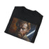 Charcoal cotton T-shirt with Obi-Wan Kenobi portrait in vibrant colors