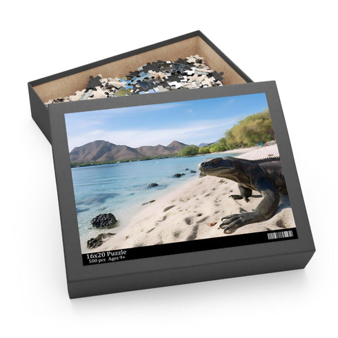 Komodo dragon themed puzzle with 120 pieces for adventure seekers.