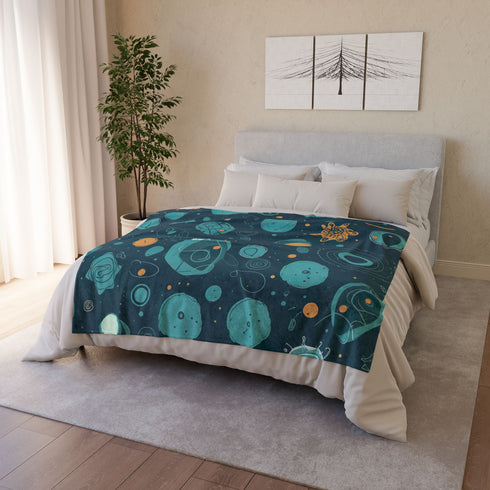 Deep Space Cosmic Nebula Seamless Plush Fleece Throw Blanket - View 9 | Prints With Passion