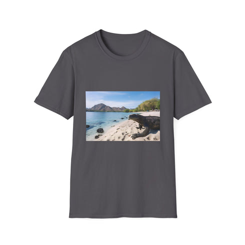 Realm of the Ancient Titans Charcoal Cotton Crew Neck T-Shirt.