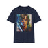 Charcoal crew neck cotton T-shirt featuring vibrant Luke Skywalker painting