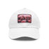 Flamboyant Flamingo Print Baseball Cap in White with Rectangle Patch