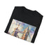 Charcoal cotton t-shirt with vivid watercolor Tower Bridge design