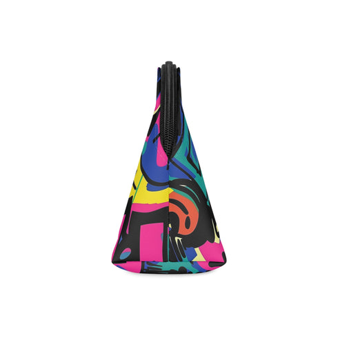 Neon Urban Graffiti Makeup Bag with Vibrant Seamless Pattern