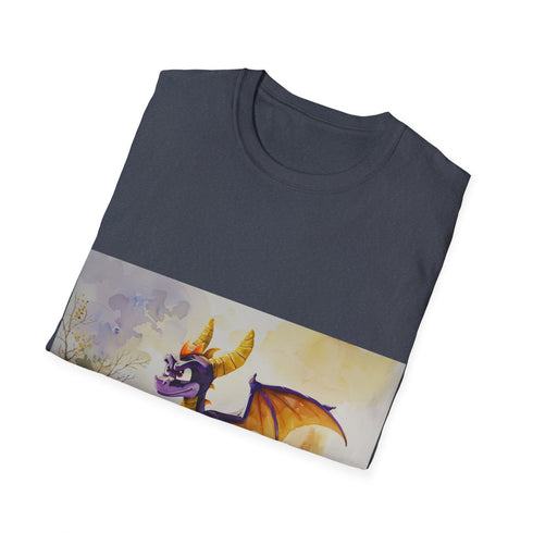 Watercolor Spyro Dragon Tee in Charcoal - Ideal Summer Pick!