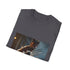 Charcoal crew neck t-shirt featuring watercolor Wolverine claw design in cotton fabric