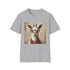 Charcoal cotton T-shirt with bookish alpaca design for book lovers