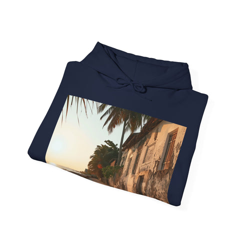 Zanzibar Paradise Hoodie in Navy, Regular Fit, Unisex, Size S.